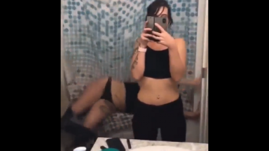 Drunk Girl With Her Pants Down Falls Into The Tub While Trying To Use The Toilet!