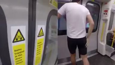 Guy gets off on the 1st stop then runs to the next stop and rode the same train